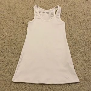 Plain white razor back Under armor tank top